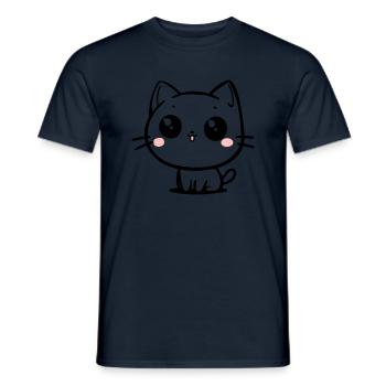 Chat - T-shirt homme - marine - Devant - AI Model Male 178 light (178cm)