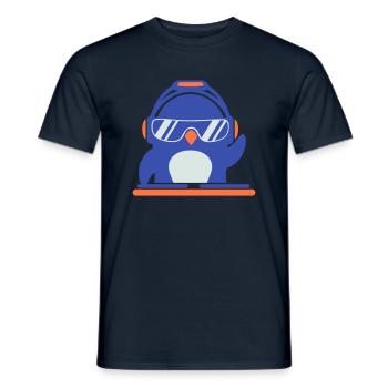 Drôle Cool DJ Pingouin Mixer Musique de fête - T-shirt homme - marine - Devant - AI Model Male 178 light (178cm)