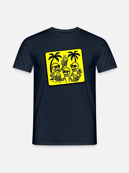 Skeleton Holiday Party Beer - Men's T-Shirt - navy