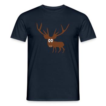 Hirsch - Männer T-Shirt - Navy - Vorne - AI Model Male 178 light (178cm)