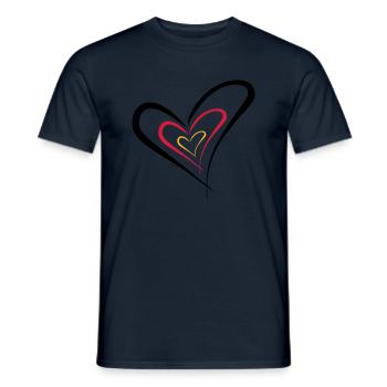 coeur allemagne - T-shirt homme - marine - Devant - AI Model Male 178 light (178cm)