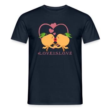 Lesbian apricots - Men's T-Shirt - navy - Front - AI Model Male 178 light (178cm)