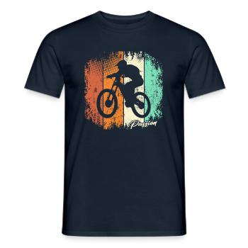 Fahrrad MTB Mountainbike Downhill Mountainbiker - Männer T-Shirt - Navy - Vorne - AI Model Male 178 light (178cm)