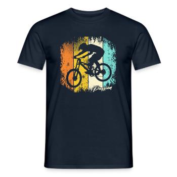 Fahrrad MTB Mountainbiker Downhill Mountain Bike - Männer T-Shirt - Navy - Vorne - AI Model Male 178 light (178cm)