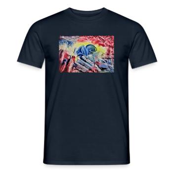 3942 - Männer T-Shirt - Navy - Vorne - AI Model Male 178 light (178cm)