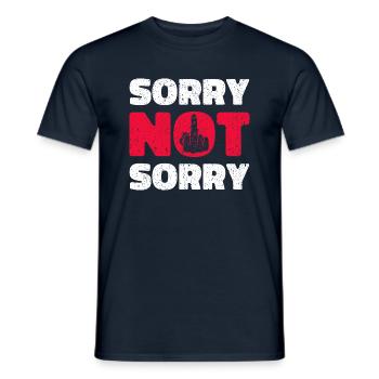 Sorry Not Sorry. Ironic and Funny Design - Men's T-Shirt - navy - Front - AI Model Male 178 light (178cm)