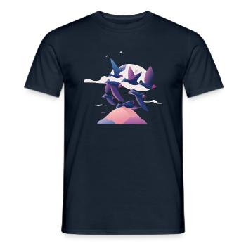 Birds above the Clouds (Dreamy Animals Collection) - Männer T-Shirt - Navy - Vorne - AI Model Male 178 light (178cm)