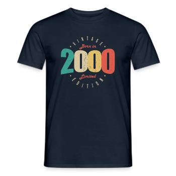 2000 Vintage Anniversaire Rétro Cadeau 2000 - T-shirt homme - marine - Devant - AI Model Male 178 light (178cm)