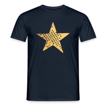 Stern mit Löcher (gold) - Männer T-Shirt - Navy - Vorne - AI Model Male 178 light (178cm)