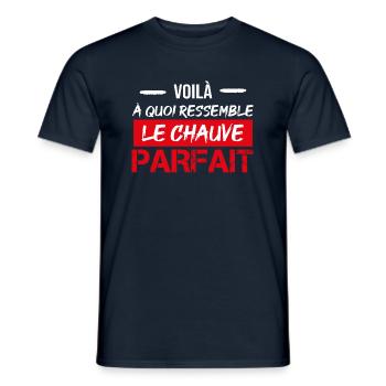 Voilà à quoi ressemble le chauve parfait - T-shirt homme - marine - Devant - AI Model Male 178 light (178cm)