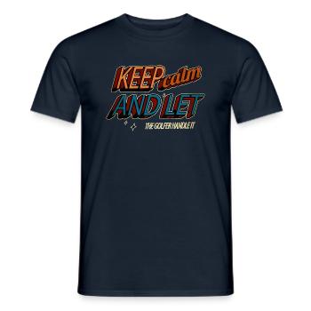 putter golflover sports golflove fun gift idea - Men's T-Shirt - navy - Front - AI Model Male 178 light (178cm)