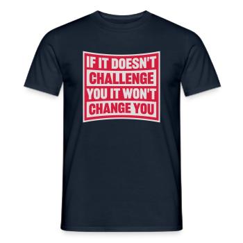 Workout Fitness Motivation Quote - Men's T-Shirt - navy - Front - AI Model Male 178 light (178cm)