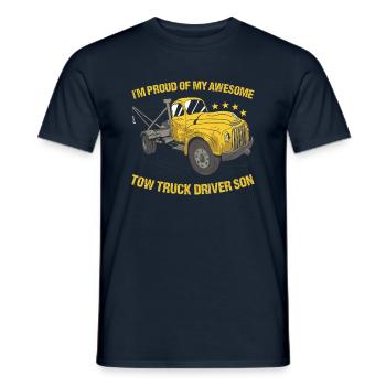 I'm Proud Of My Awesome Truck Driver Son Tow Truck - Men's T-Shirt - navy - Front - AI Model Male 178 light (178cm)