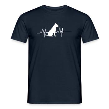 Pitbull Heartbeat - Men's T-Shirt - navy - Front - AI Model Male 178 light (178cm)
