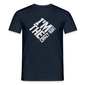 at The Crazy Aunt - Men's T-Shirt - navy - Front - AI Model Male 178 light (178cm)