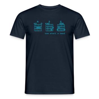 Funny: Jetzt Starte ein Band-Design für T-Shirts - Männer T-Shirt - Navy - Vorne - AI Model Male 178 light (178cm)