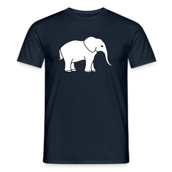 Minimalistic elephant fine line art on white - Men's T-Shirt - navy - Front - AI Model Male 178 light (178cm)