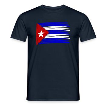 Cuba flag painted painted Latino - Men's T-Shirt - navy - Front - AI Model Male 178 light (178cm)