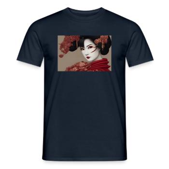 Geisha Asuka - T-shirt homme - marine - Devant - AI Model Male 178 light (178cm)
