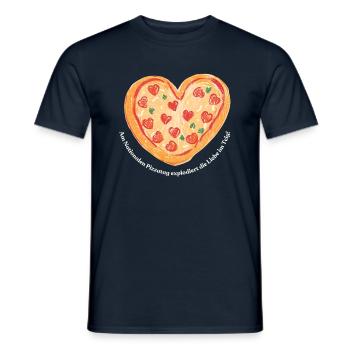 Pizza Love Burst - Pizza Explosion - Männer T-Shirt - Navy - Vorne - AI Model Male 178 light (178cm)