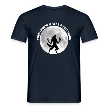 Your honor it was a full moon - Männer T-Shirt - Navy - Vorne - AI Model Male 178 light (178cm)