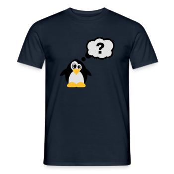 Pinguine Fragezeichen - Männer T-Shirt - Navy - Vorne - AI Model Male 178 light (178cm)