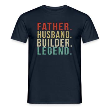 Builder Dad Vintage/ Father. Husband. Builder. - Men's T-Shirt - navy - Front - AI Model Male 178 light (178cm)