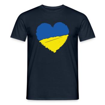 Ukraine Cœur - T-shirt homme - marine - Devant - AI Model Male 178 light (178cm)