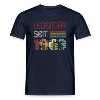 Legendär Seit 1963 Jahr Retro 63er Jahrgang - Männer T-Shirt - Navy - Vorne - AI Model Male 178 light (178cm)