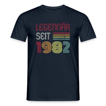 Legendär Seit 1982 Jahr Retro 82er Jahrgang - Männer T-Shirt - Navy - Vorne - AI Model Male 178 light (178cm)