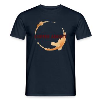 COFFEE ADDICT - T-shirt homme - marine - Devant - AI Model Male 178 light (178cm)