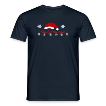 Family Christmas, Christmas Hat, Snow Star - Men's T-Shirt - navy - Front - AI Model Male 178 light (178cm)