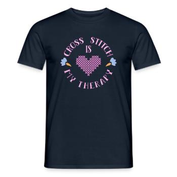 Cross Stitch Cross Stitch Embroidery - Men's T-Shirt - navy - Front - AI Model Male 178 light (178cm)