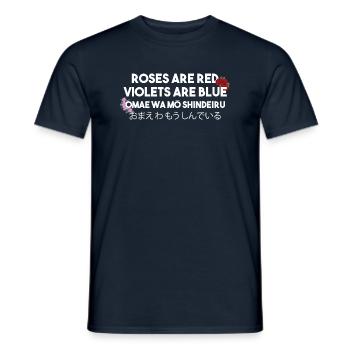 roses are red anime poem - Men's T-Shirt - navy - Front - AI Model Male 178 light (178cm)