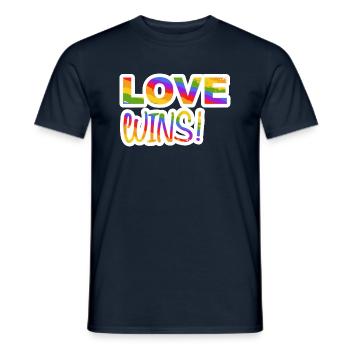 LOVE WINS PRIDE LGBTQ+ - Männer T-Shirt - Navy - Vorne - AI Model Male 178 light (178cm)