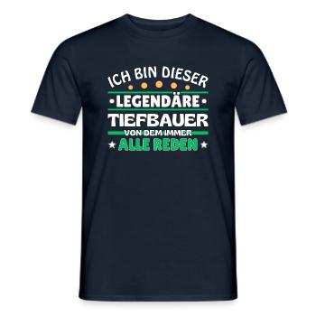 Ich bin dieser legendäre Tiefbauer - Männer T-Shirt - Navy - Vorne - AI Model Male 178 light (178cm)
