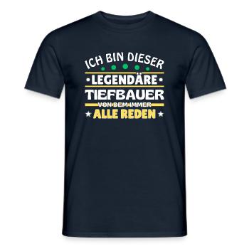 Ich bin dieser legendäre Tiefbauer - Männer T-Shirt - Navy - Vorne - AI Model Male 178 light (178cm)