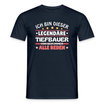 Ich bin dieser legendäre Tiefbauer - Männer T-Shirt - Navy - Vorne - AI Model Male 178 light (178cm)