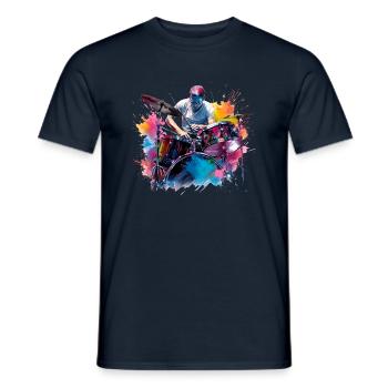Vous pouvez apprendre à jouer de la batterie - T-shirt homme - marine - Devant - AI Model Male 178 light (178cm)
