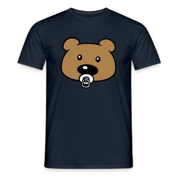 bébé en peluche visage tête sucette suesser petit - T-shirt homme - marine - Devant - AI Model Male 178 light (178cm)