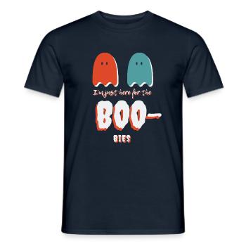 Je suis juste ici pour les fous! Halloween fantôme - T-shirt homme - marine - Devant - AI Model Male 178 light (178cm)