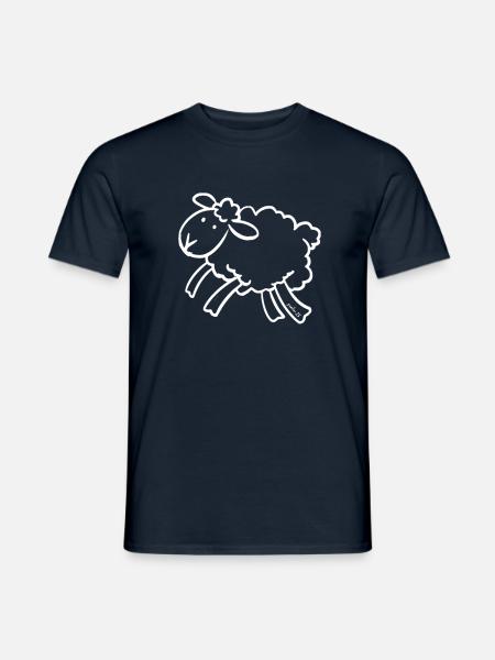 1x Schaf weiß - Männer T-Shirt - Navy