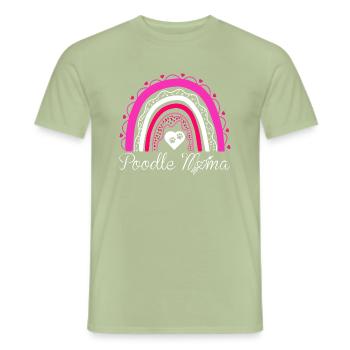 Pudel Mama Regenbogen Pudel Mama - Männer T-Shirt - Sage - Vorne - AI Model Male 178 light (178cm)
