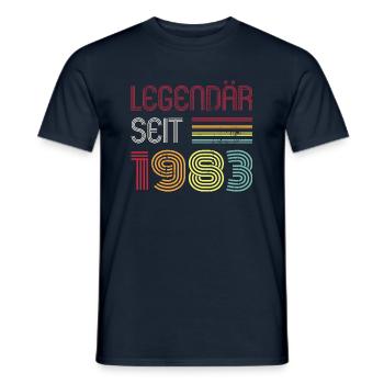 Legendär Seit 1983 Jahr Retro 83er Jahrgang - Männer T-Shirt - Navy - Vorne - AI Model Male 178 light (178cm)