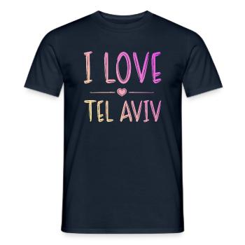I Love Tel Aviv - Men's T-Shirt - navy - Front - AI Model Male 178 light (178cm)