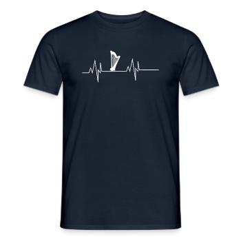 Harfe Herzschlag - Männer T-Shirt - Navy - Vorne - AI Model Male 178 light (178cm)