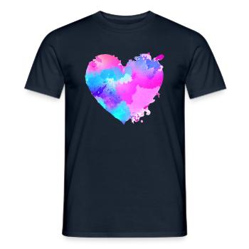 Fiançailles Saint-Valentin Mariage Amour Fête des mères - T-shirt homme - marine - Devant - AI Model Male 178 light (178cm)