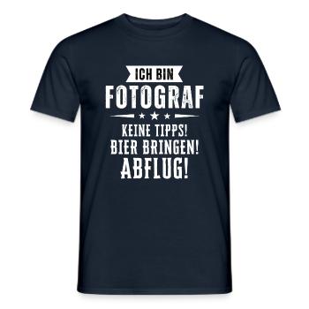 Ich bin Fotograf - Keine Tipps! Bier bringen! - Männer T-Shirt - Navy - Vorne - AI Model Male 178 light (178cm)