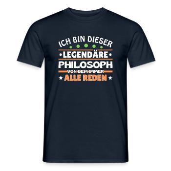 Ich bin dieser legendäre Philosoph - Männer T-Shirt - Navy - Vorne - AI Model Male 178 light (178cm)