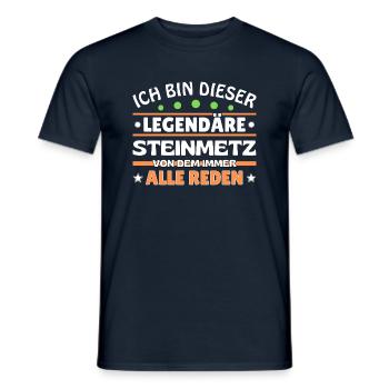 Ich bin dieser legendäre Steinmetz - Männer T-Shirt - Navy - Vorne - AI Model Male 178 light (178cm)